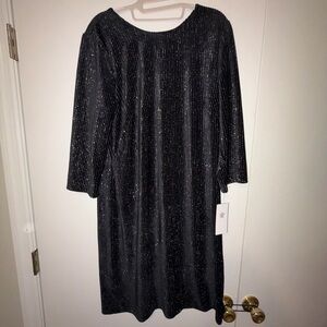 Julia Jordan Black Sparkle Long Sleeve Dress